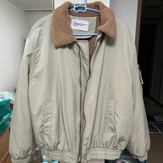 플리스 오버핏 투웨이 밴딩 블루종 자켓 점퍼 그린