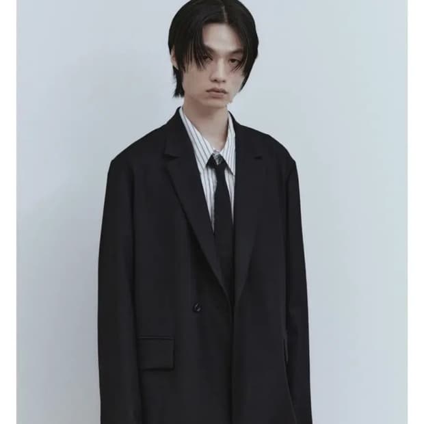 유스 더블 브레스티드 울 셋업(가격제안 주세요)