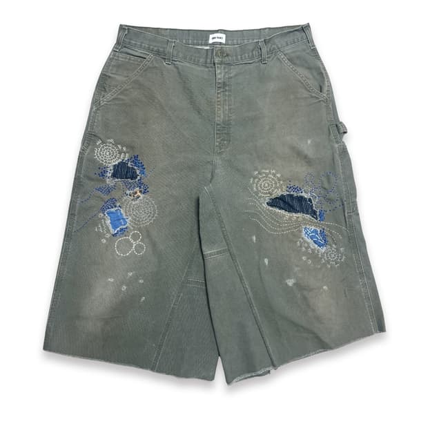 Carhartt Boro Sashiko Distressed Shorts