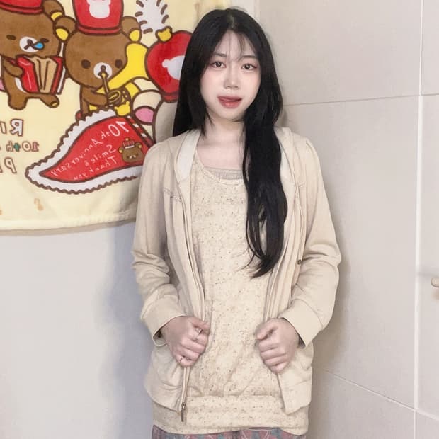 엑시즈팜 베이지 모리걸 세트 mori set