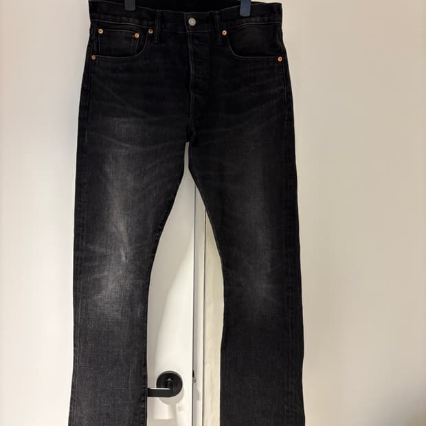 더블알엘 rrl 슬림부츠 셀비지진 흑청 33/32