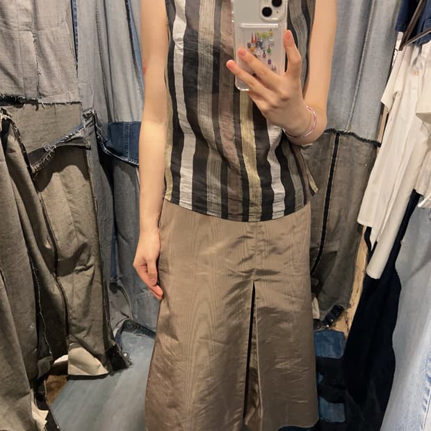 28inch ) PRADA Moire Silk Slit Skirt