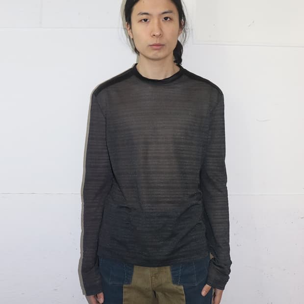 베르사체 글리터 시스루 롱슬리브