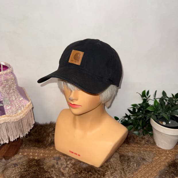 Carhartt black logo camp cap