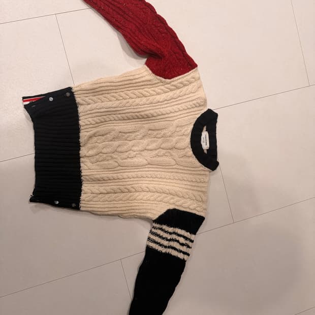 (2) 톰브라운 아란 케이블 크롭 니트