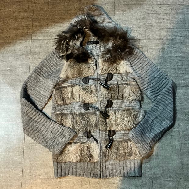 일본빈티지 Lemade 하구미모리걸 아메카지너드남 레빗퍼 더플코트자켓