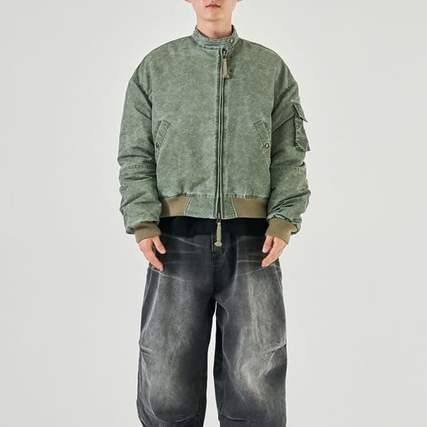 [L] 이티씨이 워시드 크롭 봄버