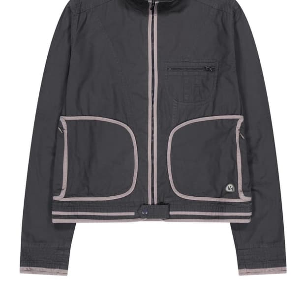 BINDING COTTON JACKET PURPLE GREY