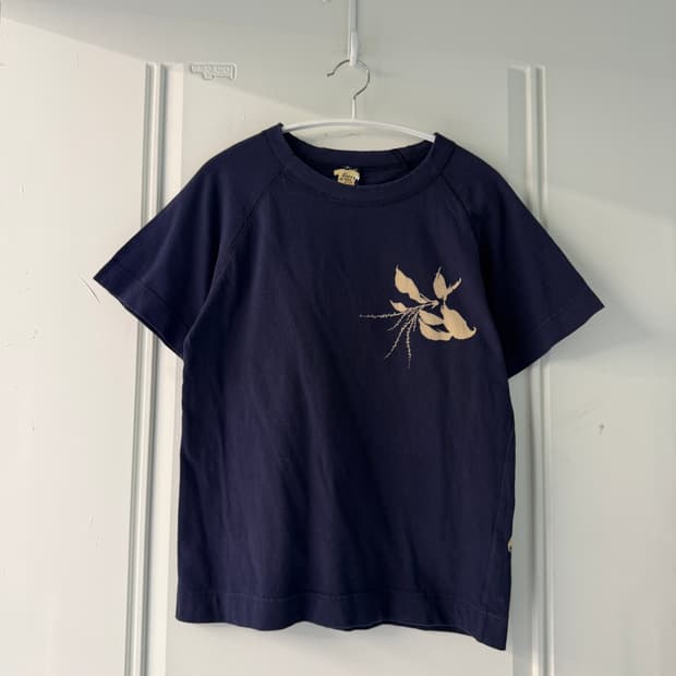 일본빈티지 플라워 스웻반팔