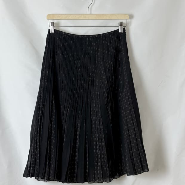 패턴 플리츠 스커트