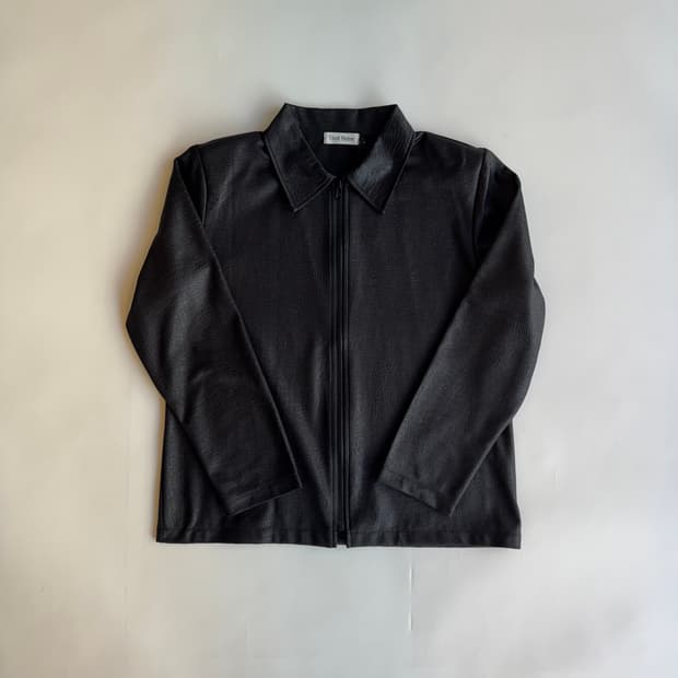 Textured Zip-up Shirt Jacket