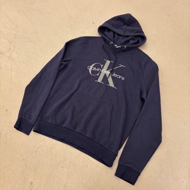 캘빈클라인 빅로고 네이비 후드티