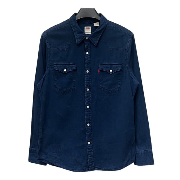 리바이스 슬림 블랭크탭 웨스턴 데님 셔츠 L