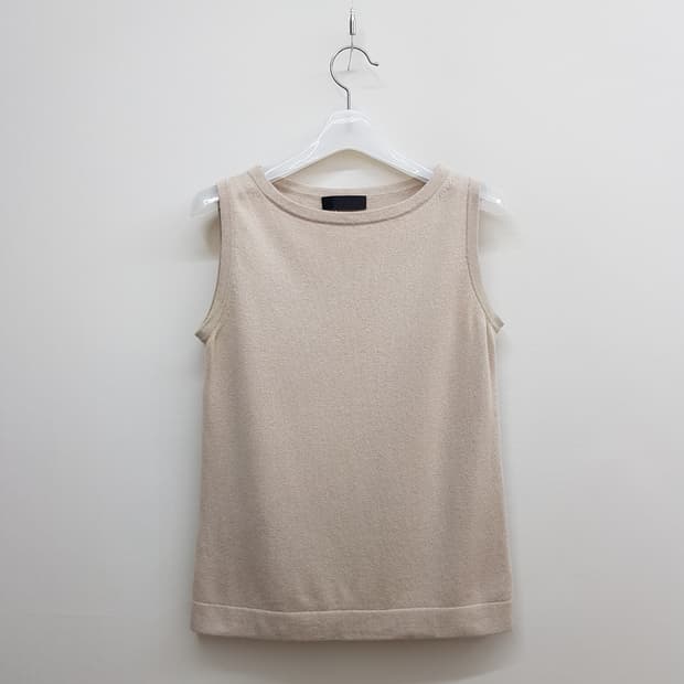 한섬 타임 TIME 캐시미어 슬리브리스 니트 탑 F90사이즈