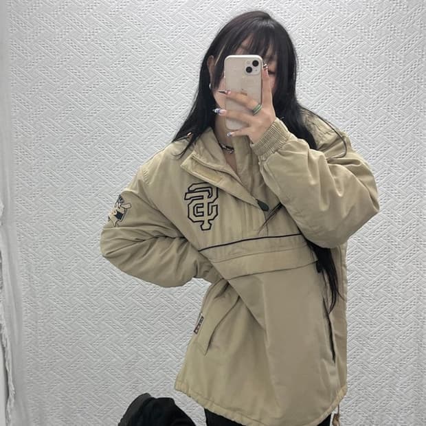 WWS 올드스쿨 빈티지 자이언츠 누빔 아노락 자켓 110 C07620