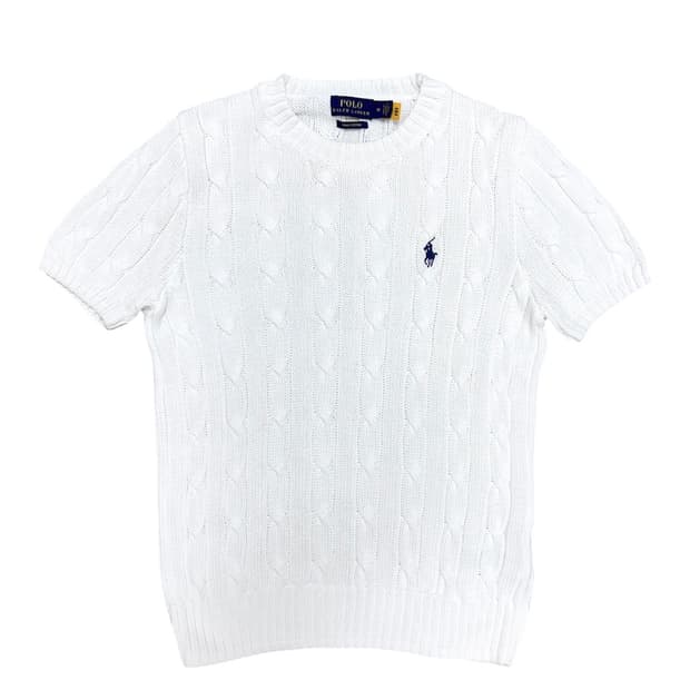 폴로 QR라벨 우먼스 반팔 케이블니트(M)