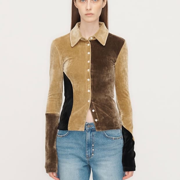 THEOPEN PRODUCT 벨벳 셔츠