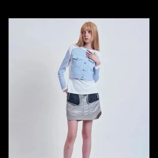 ODLYWORKSHOP 오들리워크샵 데님 하이브리브 탑