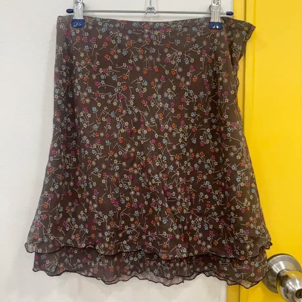 vtg H&M 플라워 쉬폰 미니 스커트