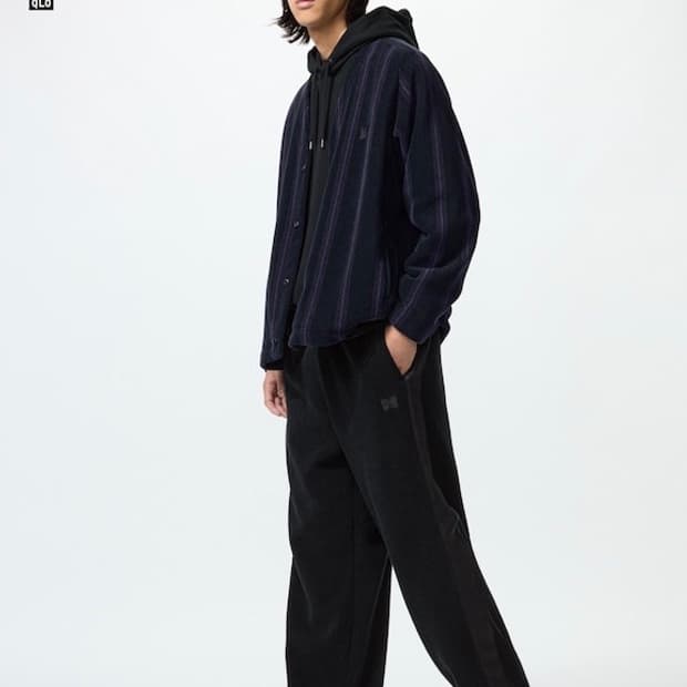 (M)유니클로 니들스 후리스 와이드 팬츠 블랙 판매합니다