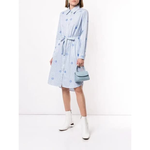 마커스루퍼 립 프린트 셔츠 드레스