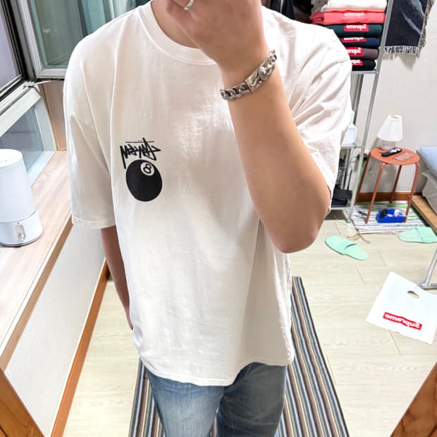 스투시 8볼 피그먼트 반팔 티셔츠