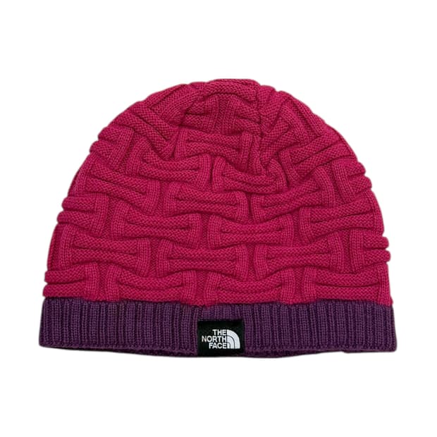 노스페이스 빈티지 아크릴 비니 모자 핑크퍼플