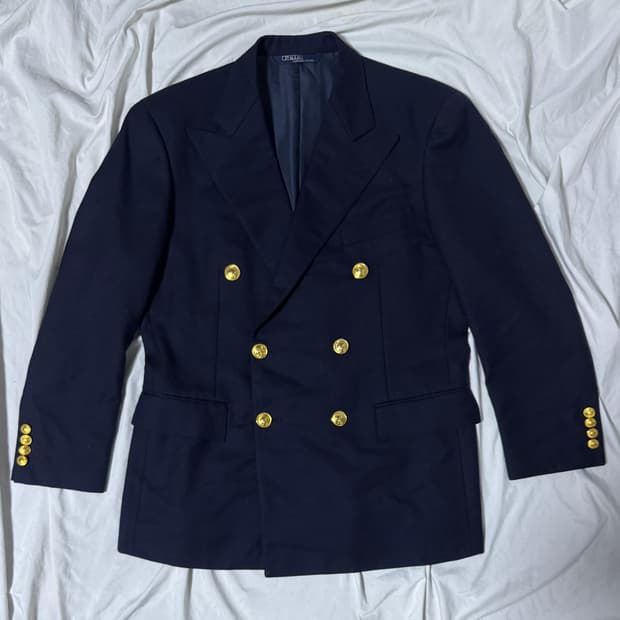 폴로랄프로렌 더블 브레스티드 네이비 금장 블레이저