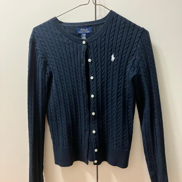 폴로 꽈배기 니트 가디건 어항 빈티지