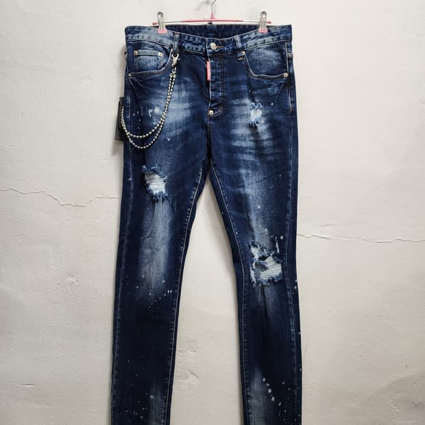 (새상품) Dsquared2 체인디테일 데미지 데님