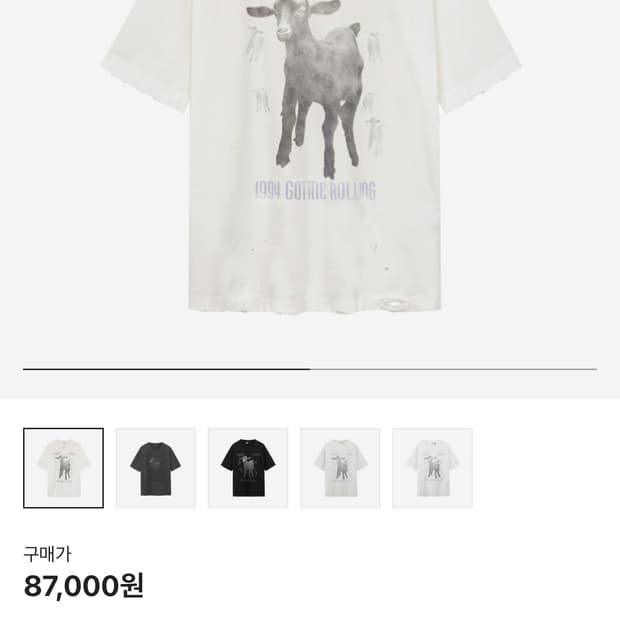 [4]폴리테루 그래픽티셔츠 1994 used white damage