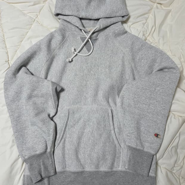 [M] 챔피온 X 카키스 클럽 후드 티셔츠 Oxford Grey