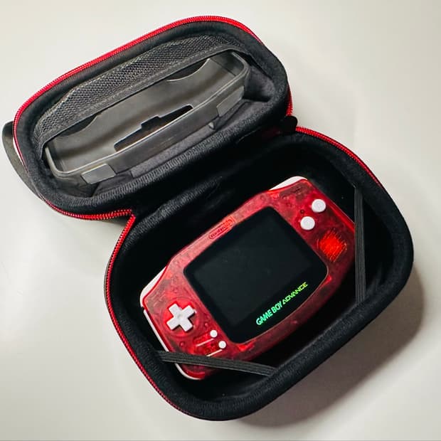 닌텐도 GBA 게임보이 어드밴스 IPS 백라이트 클리어 레드 판매