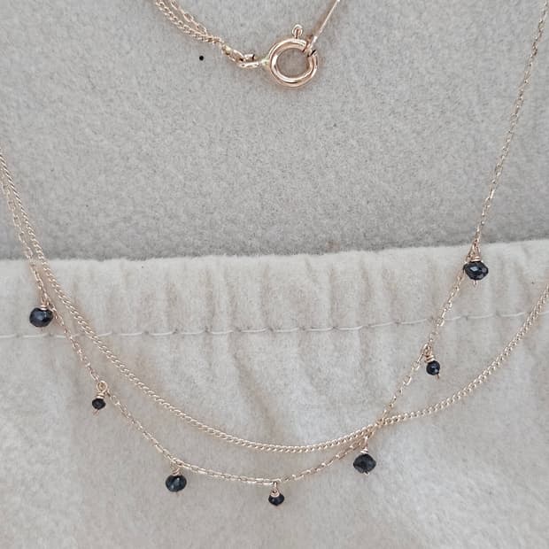 14k2줄 블랙다이아 목걸이