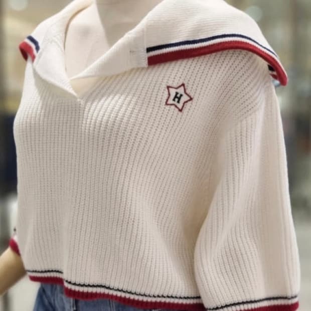 에고이스트 세일러 배색풀오버니트