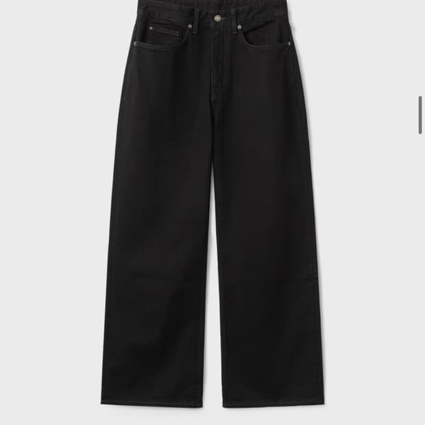 벨리에 트루 와이드 데님 팬츠 - 원 워시드 블랙