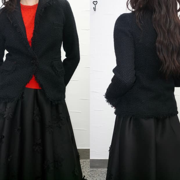 black fit tweed jacket