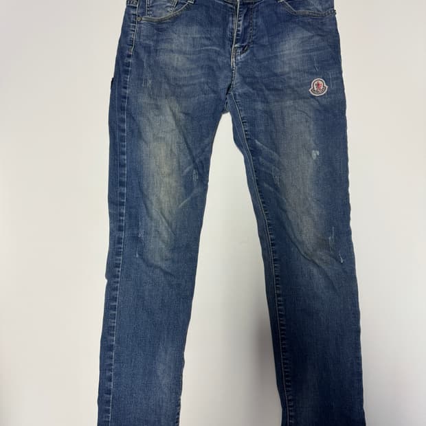 몽클레어 빈티지 커스텀 리메이크 워싱 데님팬츠 33인치