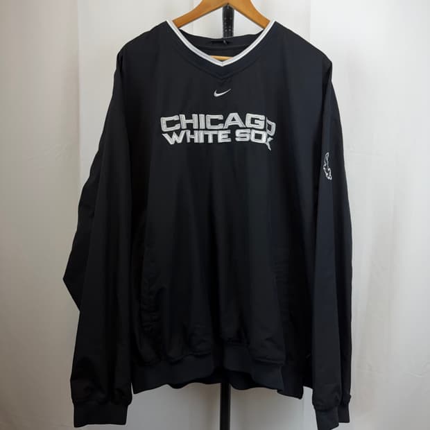 [NIKE]나이키 시카고 화이트삭스 웜업 XXL 블랙 올드스쿨 바람막이