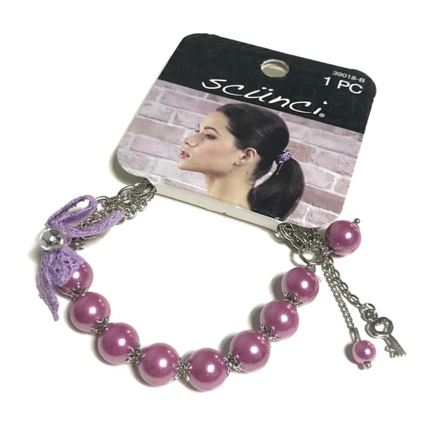 유럽빈티지 y2k 팔찌 겸 머리끈 데드스탁 볼 비즈 체인 갸루 모리걸