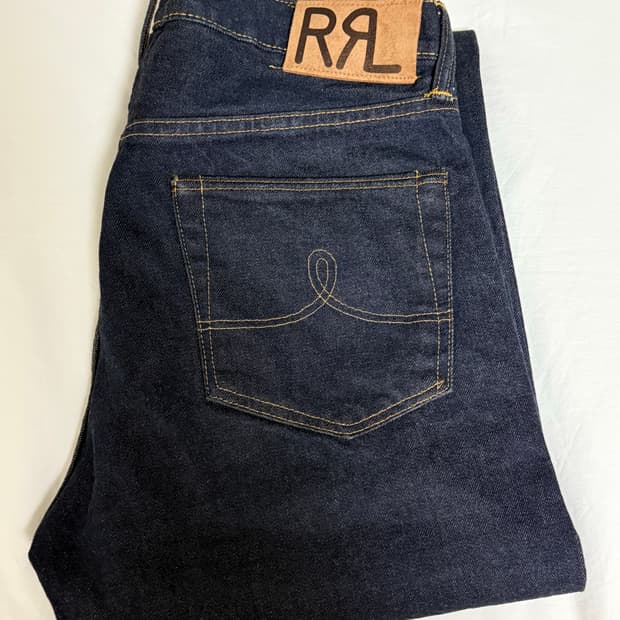 RRL 스트레이트핏 원스 워시 셀비지 진 32/32 