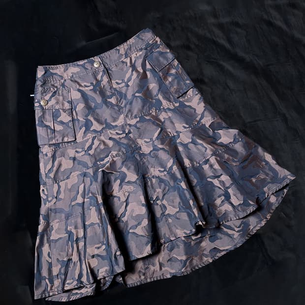 일본빈티지 카모 미디 스커트