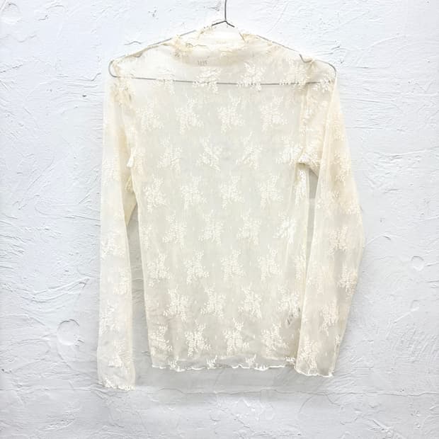 JPN 레이스 시스루 블라우스