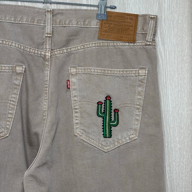 리바이스 프리미엄568 루즈핏 라이트웨이트진34"/연브라운