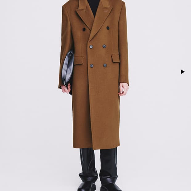 미시착새상품 토니웩 더블 브레스티드 코트 다크 카멜 L