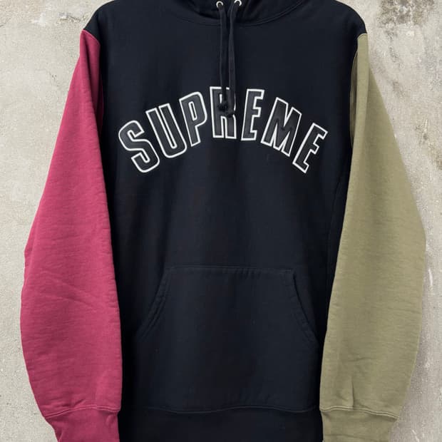 Supreme 슈프림 16FW 컬러 블록 아치 로고 후드 스웻셔츠