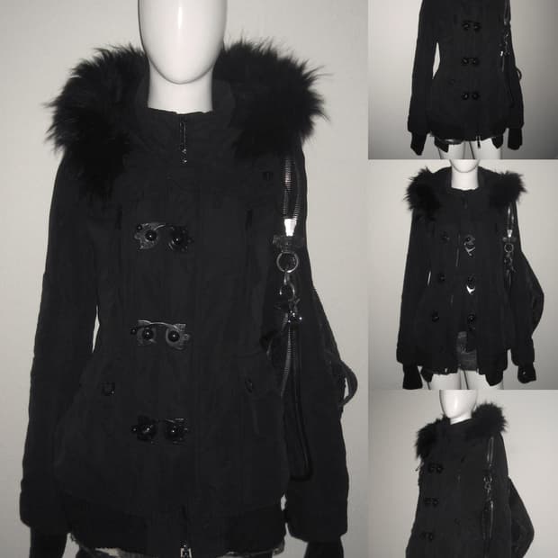 SLY 슬라이 블랙 버클 퍼 후드 자켓 아카이브