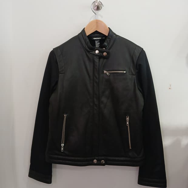 DKNY 양가죽 패브릭배색 자켓 
