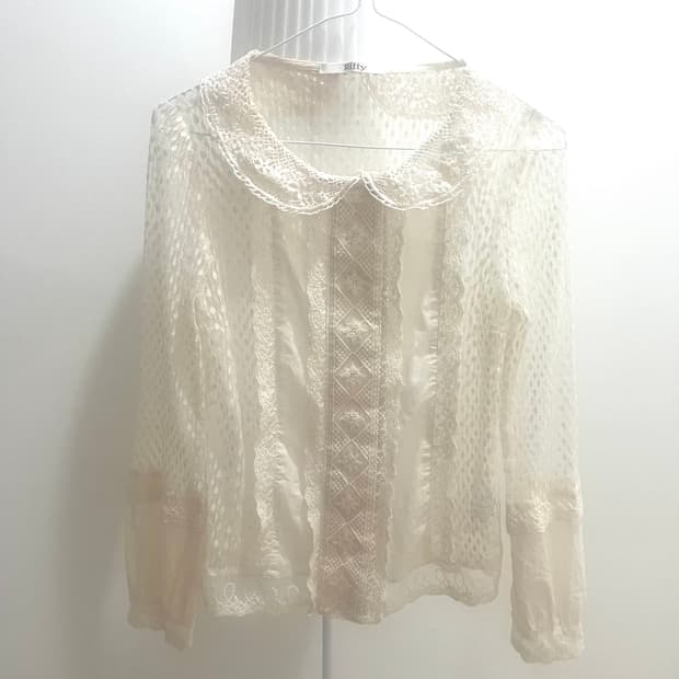 일브 히메갸루 페어리 레이스 로걀탑 블라우스 레스트로즈로사체리핀터깔빈티지