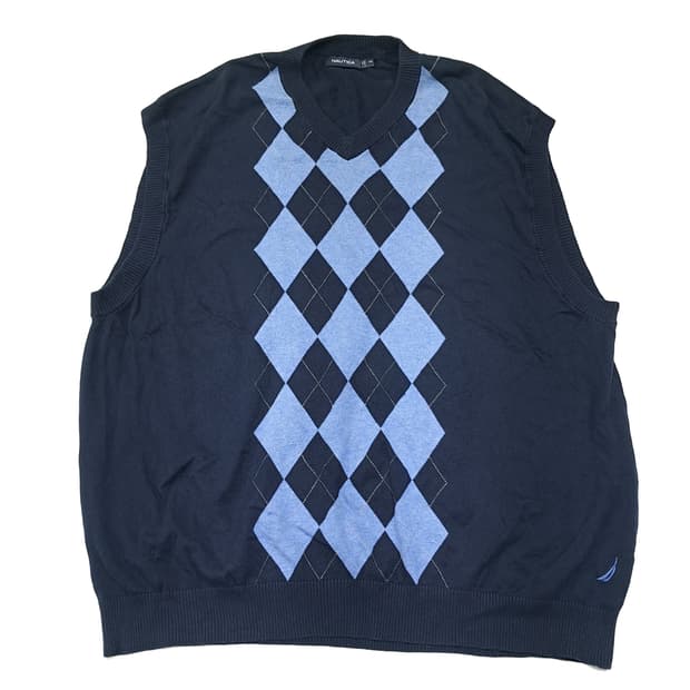 CL132 4XL 노티카 코튼 아가일 브이넥 니트 베스트